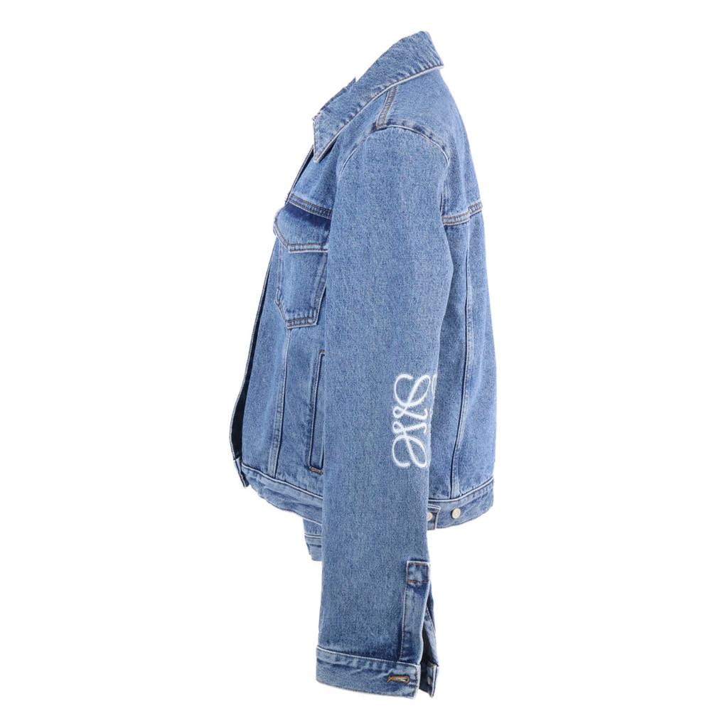 LOEWE Excellent condition, genuine Japanese made item S359Y50X23, leather patch anagram denim Jacket 40 Light blueUsed