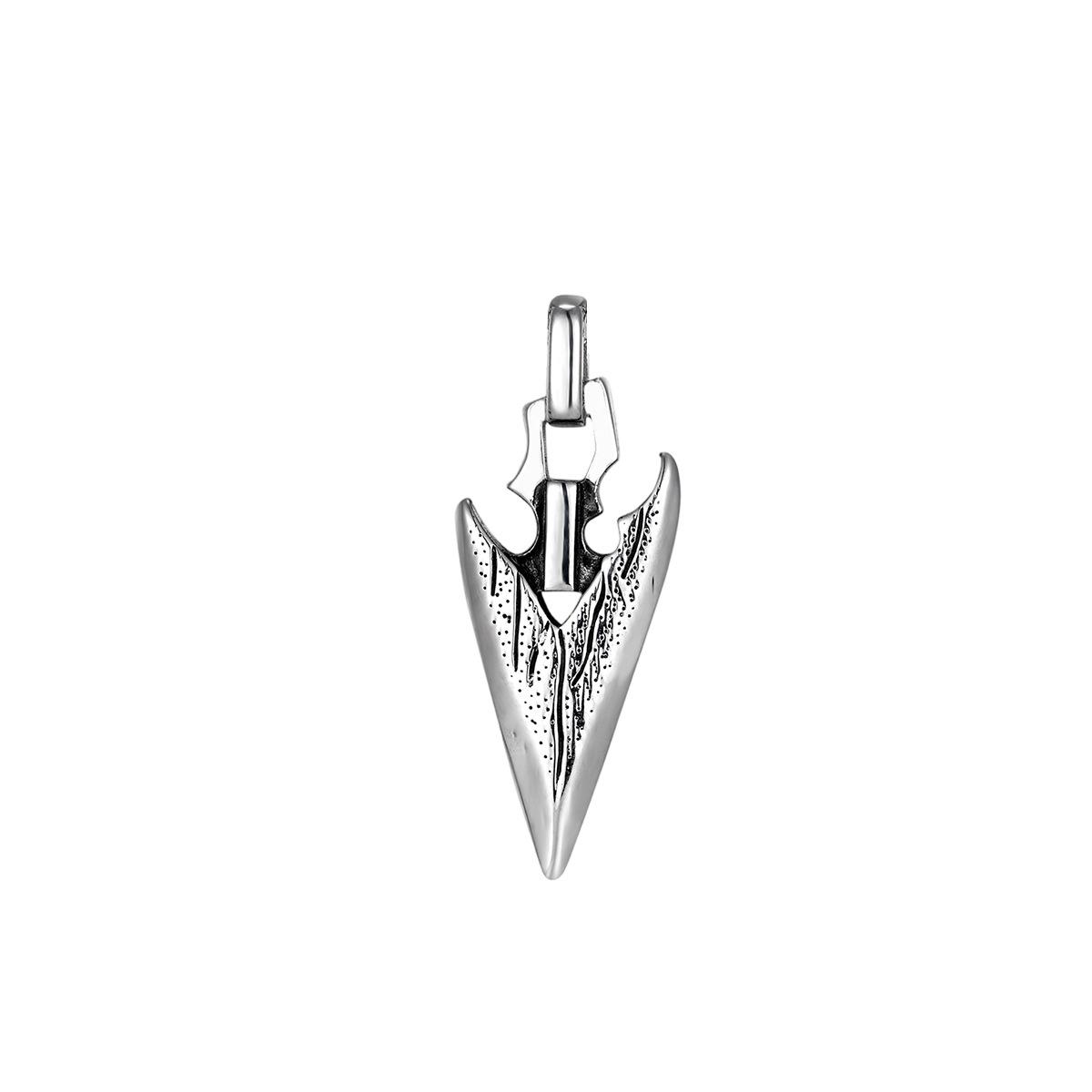 

European American Stainless Steel Arrow Pendant Necklace Double Color Hip Hop Style Retro Vintage Texture Men s
