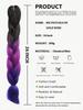Extensions de cheveux synthétiques tressés Jumbo, 24 pouces, mélange de paillettes et de guirlandes, tricolores, 1 pièce