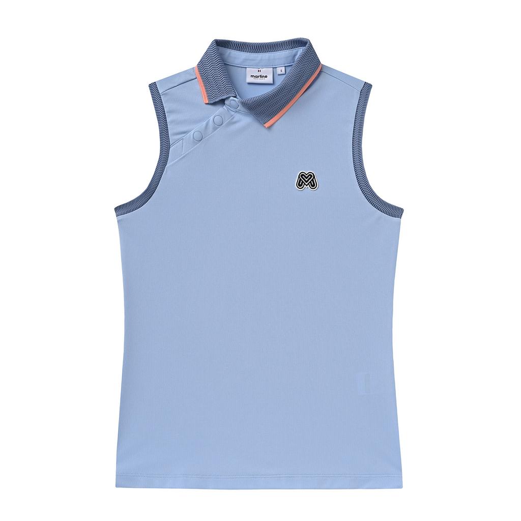 MARTINE GOLF Shoulder Button Sleeveless Shirts_S/Blue