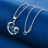 925 Sterling Silver 16-30 Inch Heart-shaped MOM Zircon Pendant Necklace, Women's Charm, Wedding Jewelry, Gift Accessories