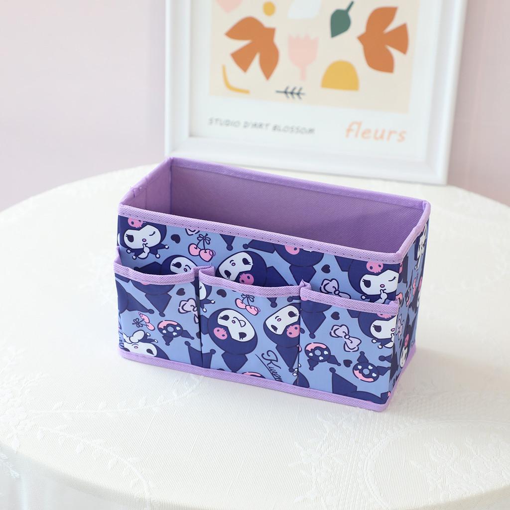 Hello Kitty Kuromi Cinnamoroll Melody Party Theme Foldable Multi Pocket Storage Box For Bedroom Or Desk Storage
