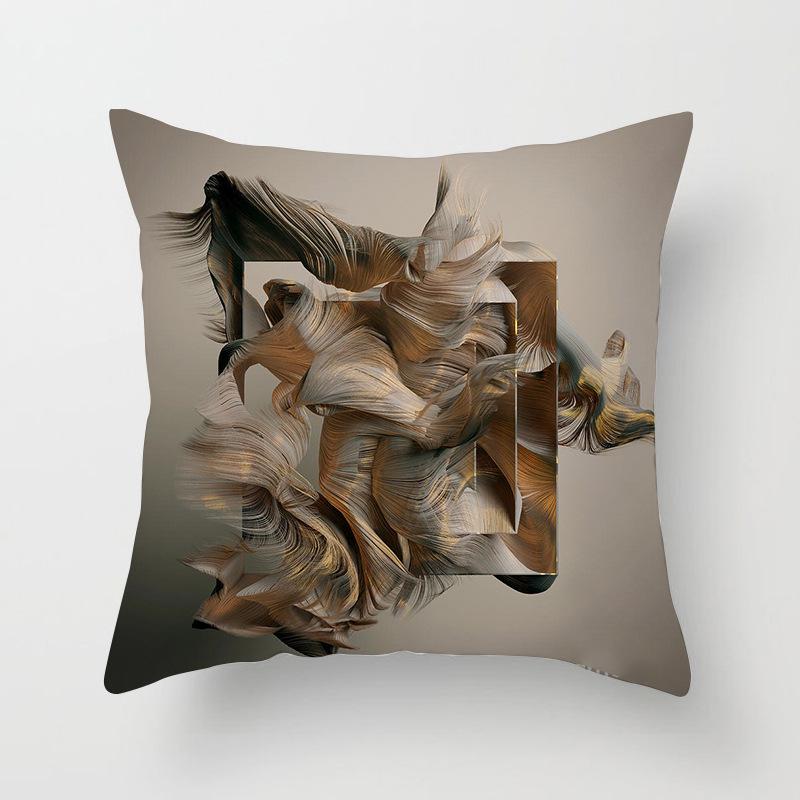 Abstract Art Patterns Throw Pillow Cover With Short Plush Print For Living Room Sofa Decoration Cushion Cover Pillow Covers