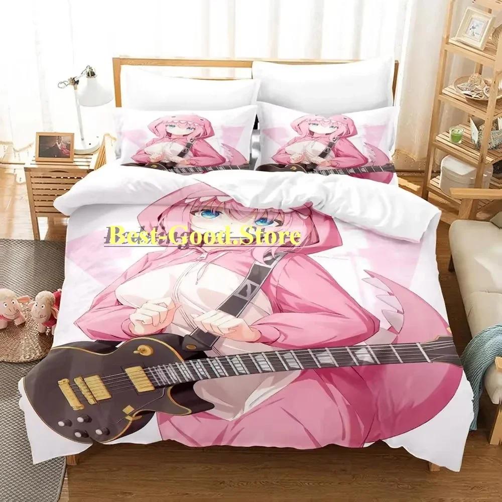 New BOCCHI THE ROCK Bedding Set Single Twin Printed Bed Set With Pillowcase Duvet Cover Soft Single Double Queen Super King Size