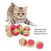 Kitten Ball Rainbow Colors Solid Bouncy No Odor Bite Resistant Indoor Activity Playing Toy EVA Foam Cat Toy Ball Pet Accessory