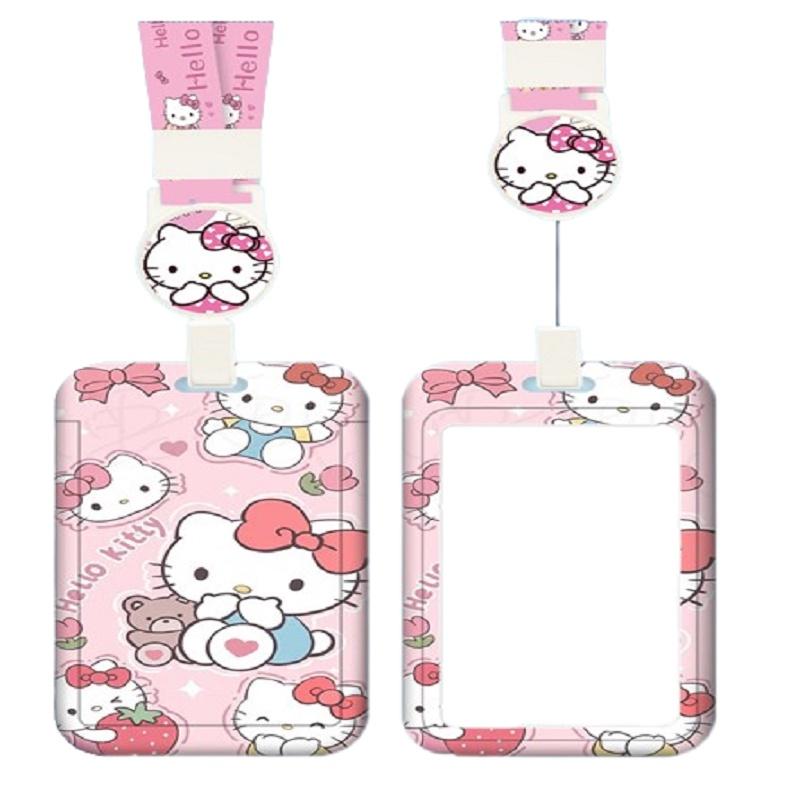 Cute Cartoon Id Card Holder With Retractable Lanyard For Work, School, And Travel