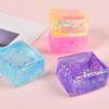 Glitter Ice Cube Squishy Toy, Malt Sugar Gel Slow Rise Stress Relief Cube for Anxiety