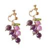 1 Pair Vivid Charming Dangle Earrings Alloy Lovely Fruit Grape Drop Stud Earrings Jewelry Acessories