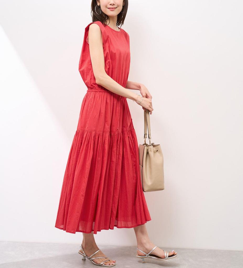 Seil Picknick Baumwollvoile Stufig Koordiniert GDE15800 Rot Größe 38 Kleid/Link Damen (60)