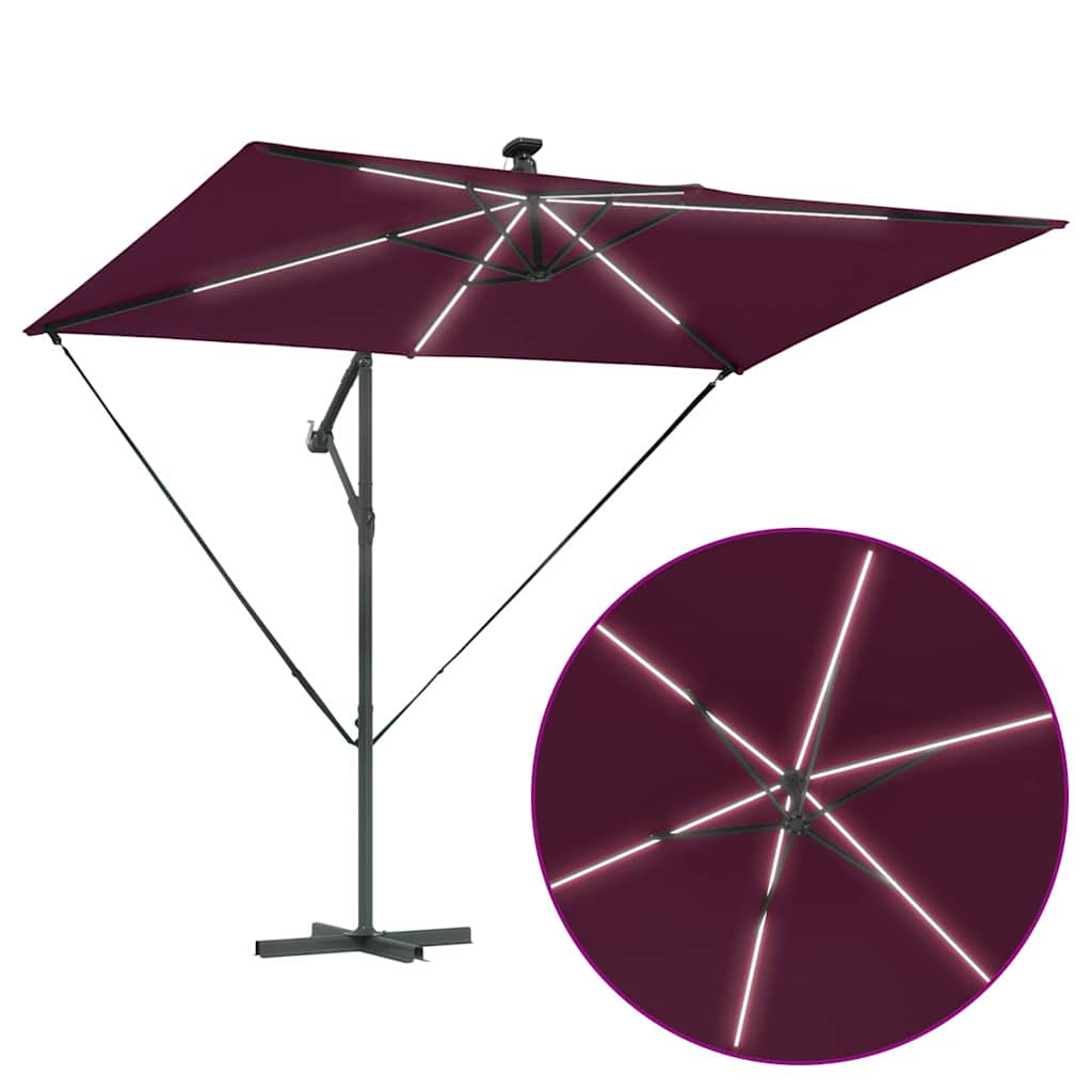 Sun Umbrella Burgundy Red 294 X 200 X 270 Cm