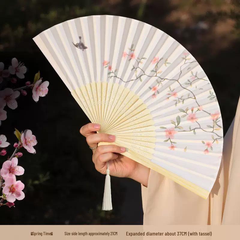 Ancient Style Chinese Folding Fan for Women: Perfect for Summer, Hanfu, Qipao, Dance, Photography, and Portable Use