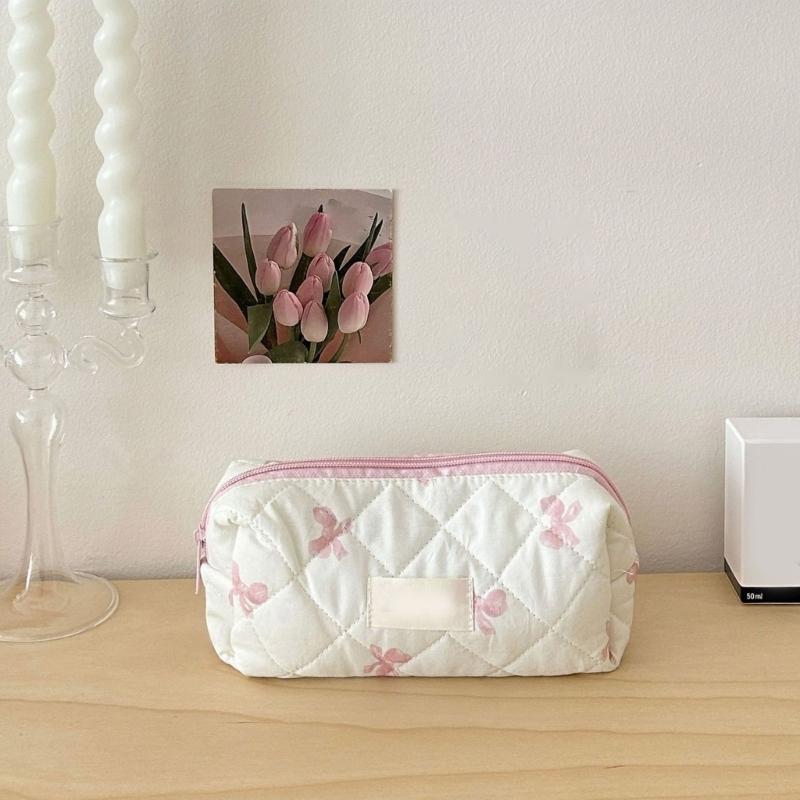 3Pcs Large Cosmetic Pouch Makeup Bags with Sweet Bows Design Storage Organizer For Storing Cosmetics And Toiletries