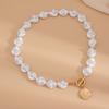 Fashion Irregular Shaped Faux Pearl Light Luxury Metal Clavicle Necklace Jewelry