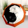 1pc Cats YinYang Automatic Open 8-Rib Windproof Umbrella, Travel & Commuting, Suitable for All Seasons, Lightweight Portable 071