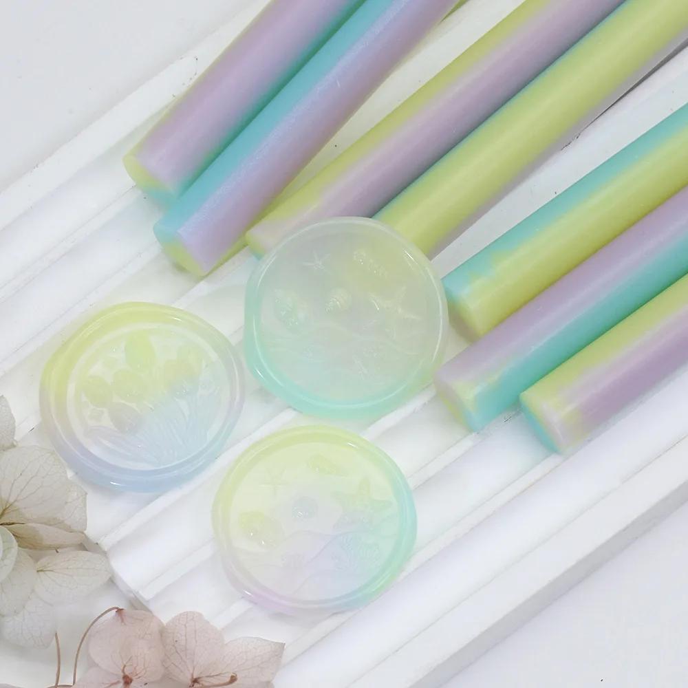 5PCS Lacquer Round Mixed Color Wax Rod Sealing Wax Variety of Mixed Color Retro Wax Strips Envelope Sealing
