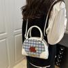 Fresh and cute portable plaid bag women's autumn new trendy fashion college style backpack diagonal span bag