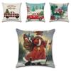 Festive Christmas Cushion Cover Featuring Charming Snowman And Santa Claus Design For Cozy Home Decor