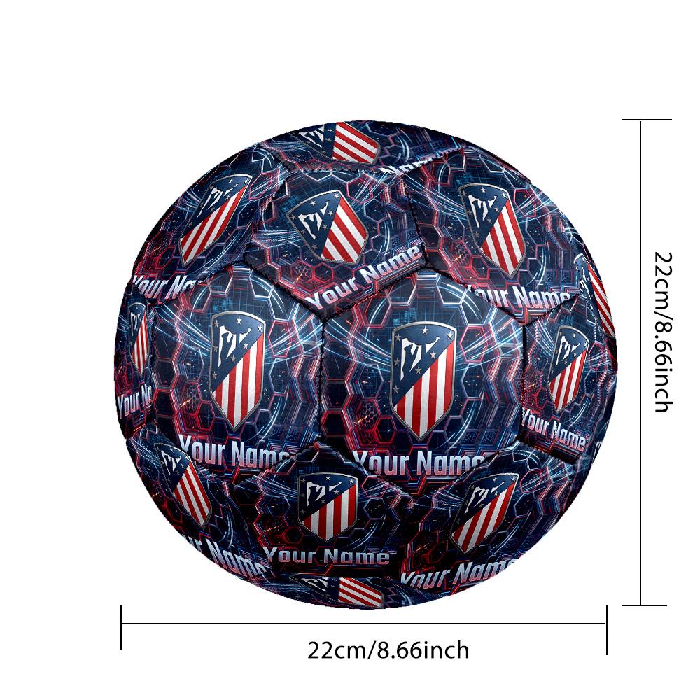 Personalized Size 5 Football Atletico Madrid Pattern Outdoor Game Sports Ball Gift