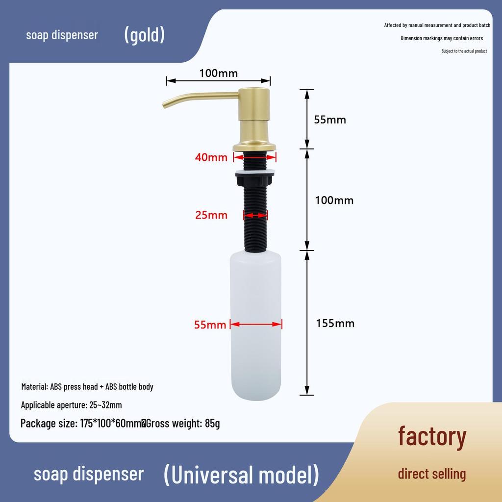 Aquarium Liquid Soap Dispenser Extension Tube with Stainless Steel Pump for Kitchen Sink Detergent Bottle