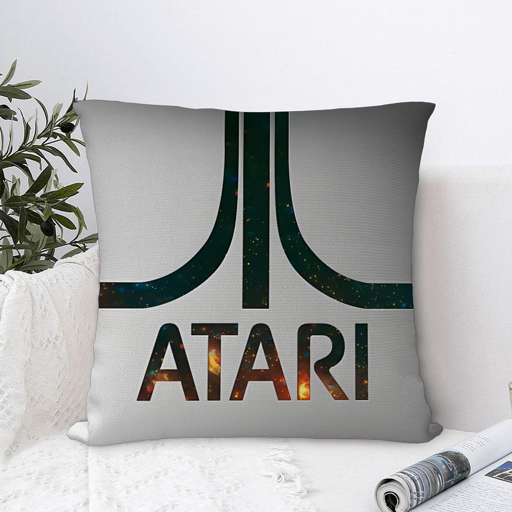 A-AtariS Game Logo Pillow Case Sofa Decorative Home Double-sided Print Plush Square Throw Pillow Covers Cushion Decor Cover
