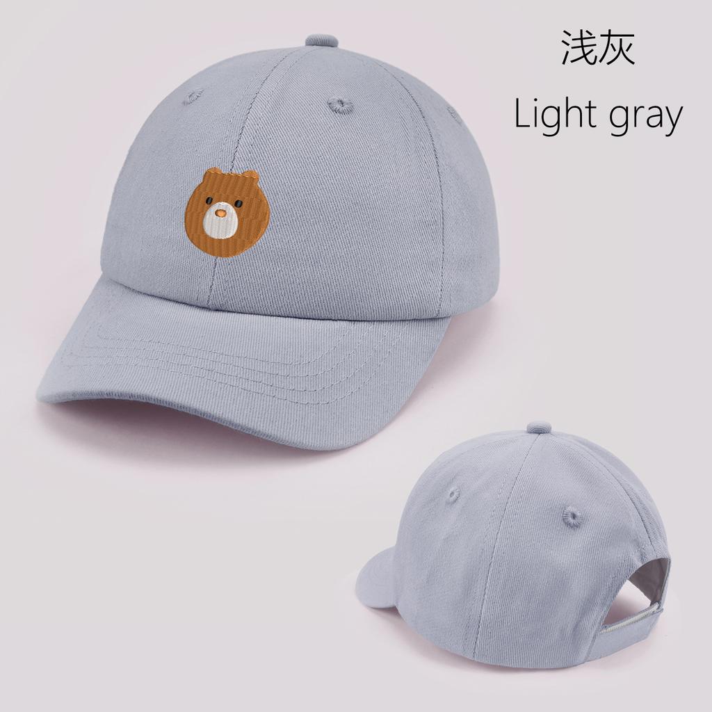 Cartoon Round Face Bear Baby Baseball Cap Cute Solid Color Toddler Sun Hat with Ears Summer Adjustable Kids Boy Girl Peaked Cap