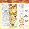16pcs Thanksgiving Coloring Placemats for Kids 2-Sided Disposable Turkey Placemats to Color Paper Place Mats/Poster for Thankful Activity Happy
