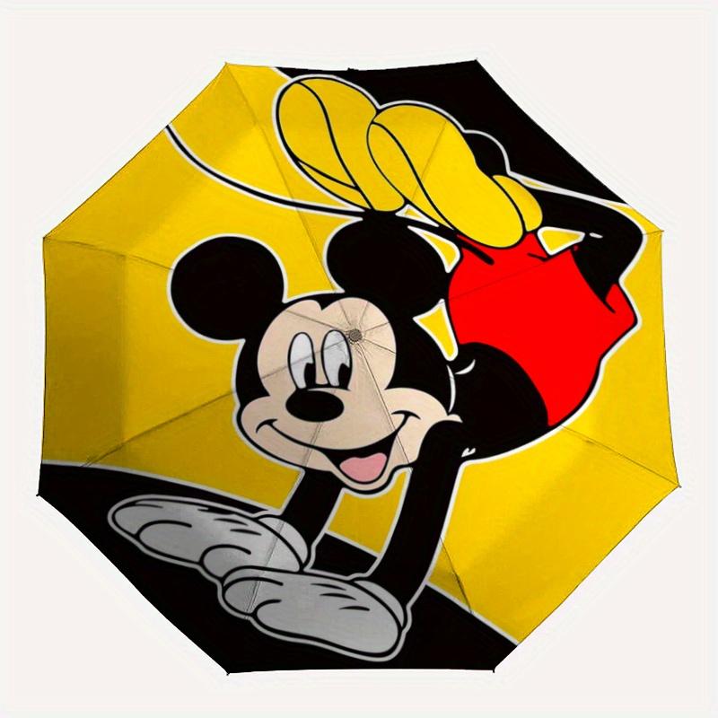 1pc Mickey Mouse Upside Down Pattern Automatic Umbrella is Fashionable and Good-Looking, a Portable 3-Fold Umbrella, Suitable for Travel and