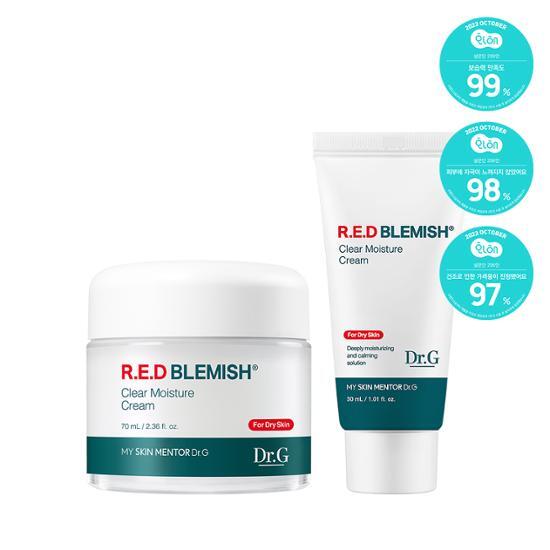 Dr.G Red Blemish Clear Moisture Cream Set(70ml + 30ml) – Soothing & Hydrating Korean Moisturizer for Sensitive Skin