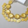 Fashion Gold Color Waist Chain Coin Tassel Handmade Bridal Jewelry Belt Metal Ethnic Style Waist for Wedding Gown Long Dress
