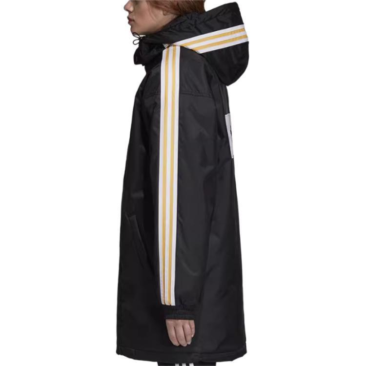 adidas Originals Felpa con Cappuccio Calda in Cotone con Lettere Logo Rimovibili Giacca Donna Nero DH4567