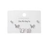 Set of 3 Full-Drilled White Flower Stud Earrings with Micro-Paved Cubic Zirconia and Versatile Silver Needle Design.