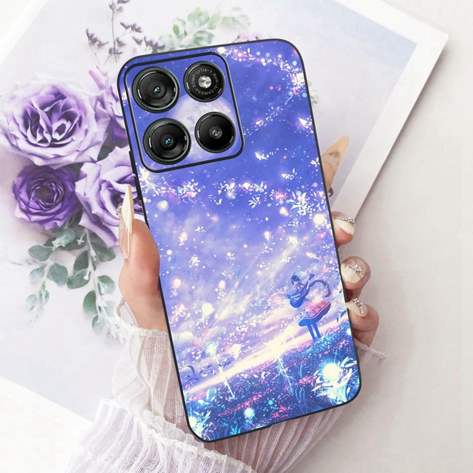 Modne etui na telefon z literami dla Motorola Moto G77 G67 Tylna osłona dla MOTO G67 G77 5G Miękkie czarne silikonowe etui