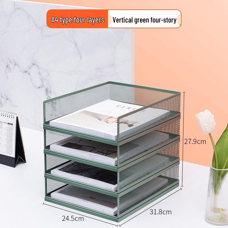 A3A4 Metal File Holder & Multi-layer Office Storage Rack