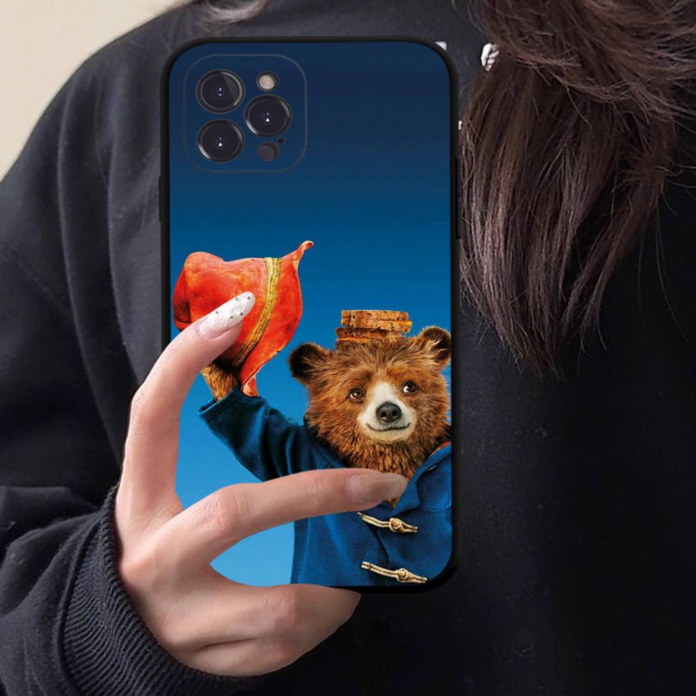 Cute P-Paddington B-BearS Black TPU Phone Case For Iphone17 Air 16 15 14 13 12 Pro 11 Pro Max Plus Protective Cover Case