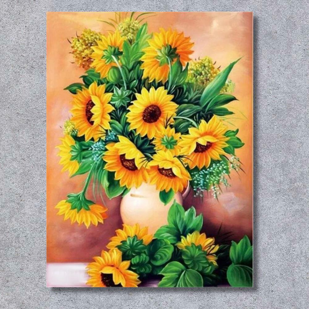 Malowanie Po Numerach Obrazy Do Malowania - Słoneczniki W Wazonie 40X50 Cm
