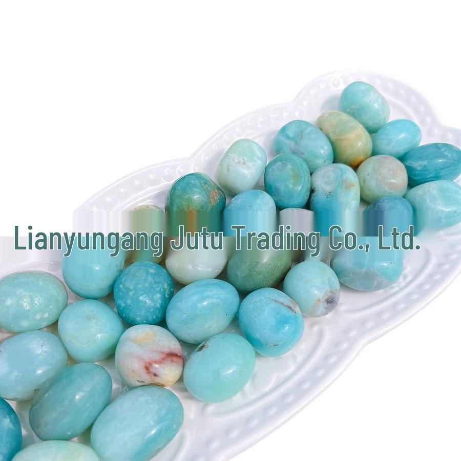 Natural Sky Blue Roller Stone Ornaments for Children's Science and Play