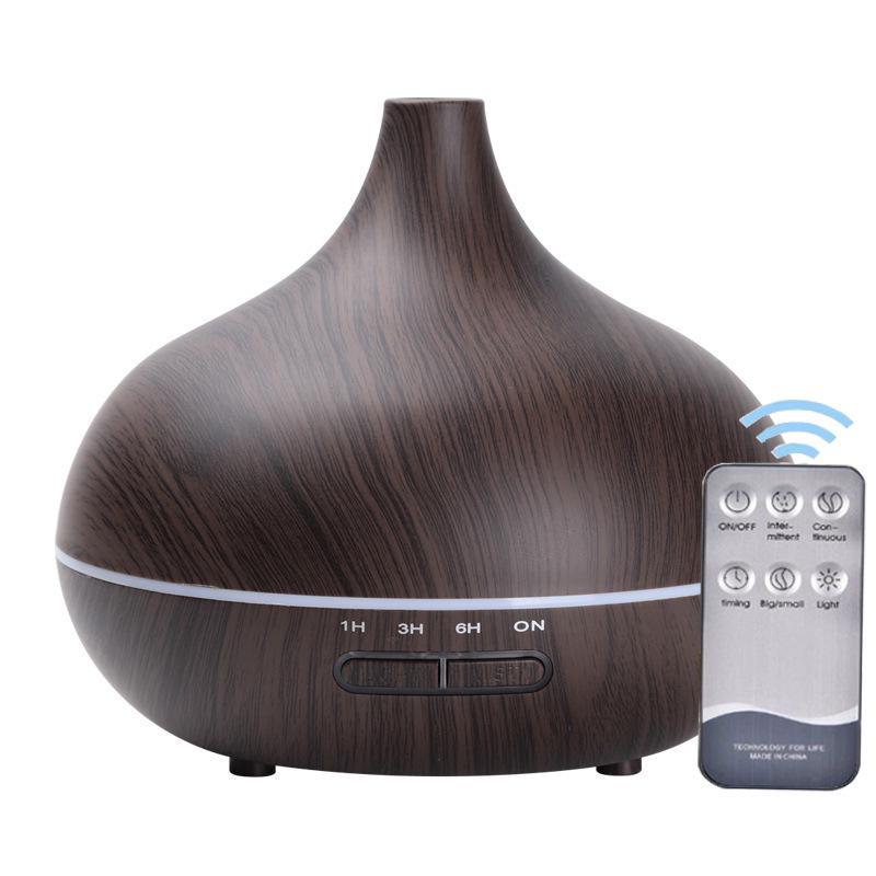 "Smart Wood Grain Aromatherapy Humidifier & Air Purifier for Home and Bedroom"