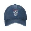 Misfits Skull Baseball Cap Distressed Denim Washed Horror Halloween Headwear Unisex Outdoor All Seasons Travel Gift Hats Cap