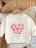 European Size Spring and Autumn Baby Girl Comfortable Simple Printed Pattern Versatile Round Neck Hoodie