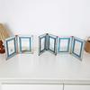 European Retro Glass Photo Frame: Colored Glass Plant Specimen Clip & Desktop Picture Display Stand.