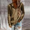 Gestrickter Pullover Hoodie Damen Locker Reißverschluss Strickjacke Langarm Einfarbig Freizeit Herbst Winter Mit Kapuze