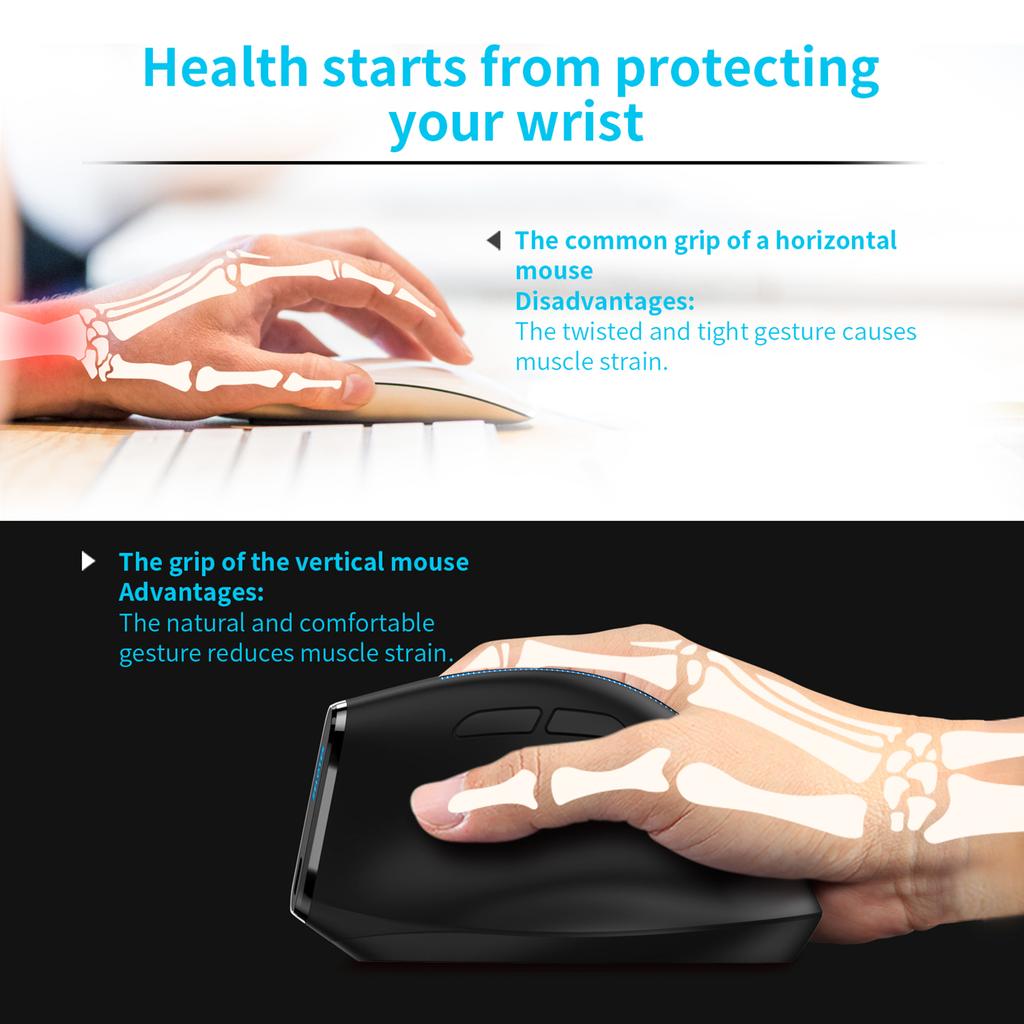 ZELOTES F-36A 2.4G Wireless Mouse Charging Blu-ray 6-button Optical Mouse 3 Level DPI Black