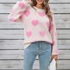Suéter de Punto de Fondo de Moda Casual para Mujer con Cuello Redondo y Corazón