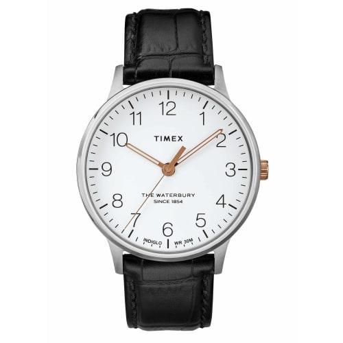 

Timex Waterbury Classic White Dial Leather Strap Men s Watch TW2R71300