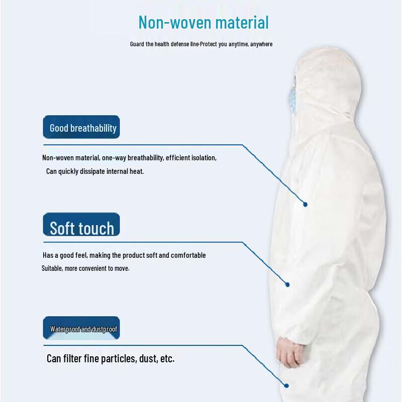 Disposable Hooded Protective Suit with Shoe Covers