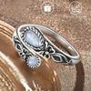 Ring,moonstone Ring,Silver Color,adjustable Ring,boho,vintage,spoon Ring,butterfly,synthetic Stone,gift