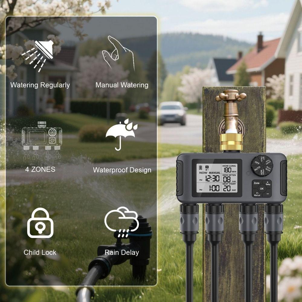 IPX5 Waterproof Digital Water Flow Meter Brass Inlet Accurate Water Consumption Test Meter Movable Joint LCD Display