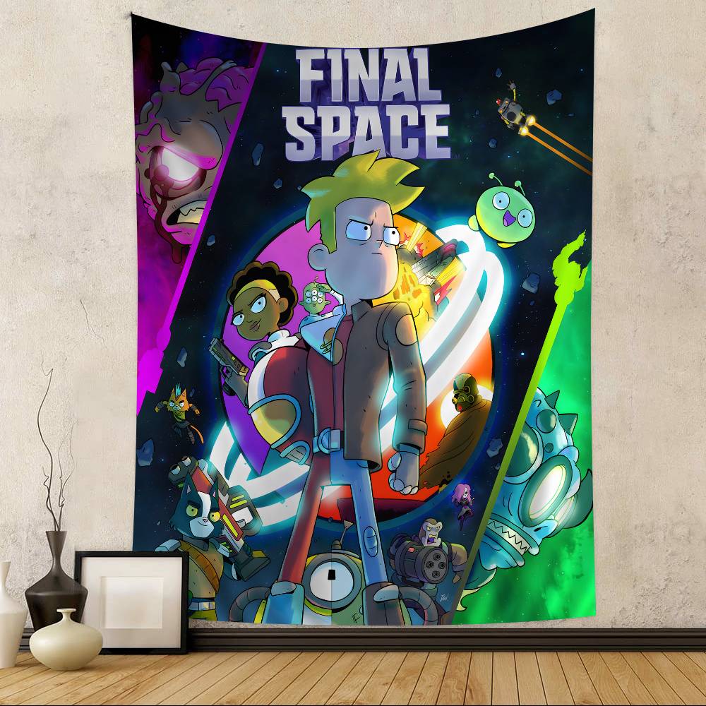 

FFinal Space Cartoon Anime Colorful Tapestry Wall Hanging Wall Hanging Bohemian Wall Tapestries Mandala Wall Hanging Sheets 74x94cm(29x37in)