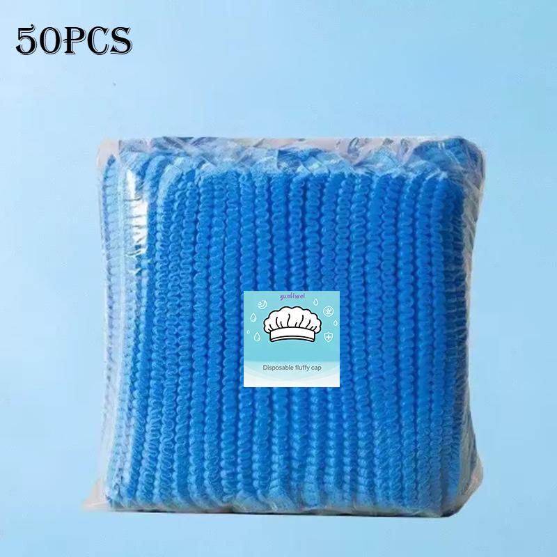 

100PCS Disposable Bouffant Cap Non-Woven Hair Net Head Cover Breathable Lightweight for Kitchen Cooking Hospital Salon Food