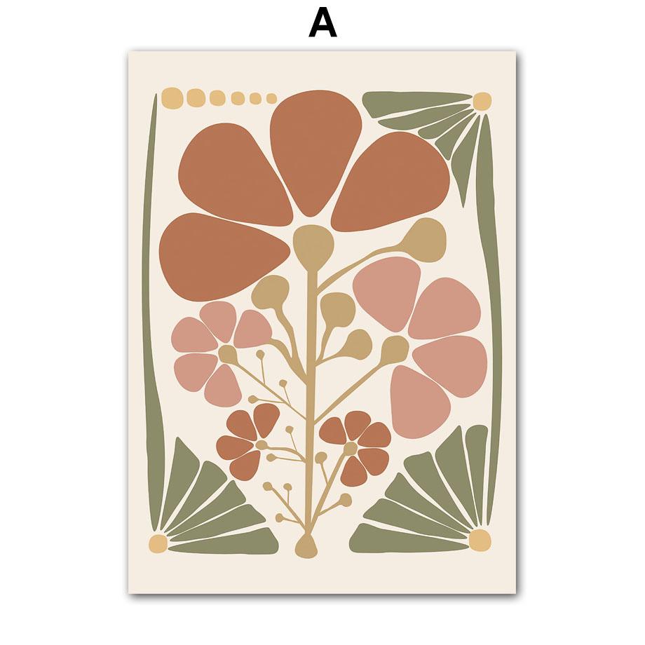 Абстрактний Квітковий Ринок Троянда Ромашка Ваза Листок Настінне Мистецтво Картина на Полотні Вінтажні Плакати та Принти Картинки Вітальня Домашній Декор